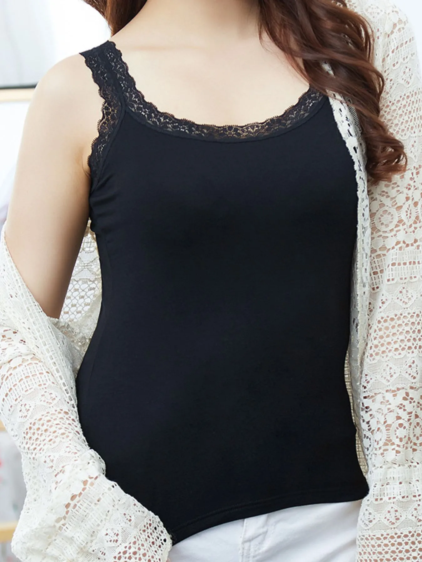 Lace Trim Scoop Neck Cami - Image 6