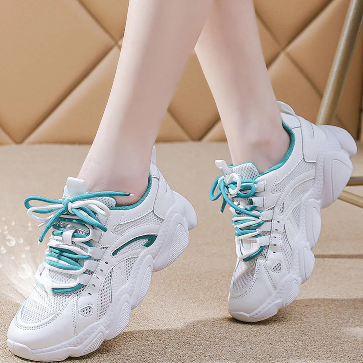 Lace Up Mesh Breathable Athletic Sneakers - Image 5