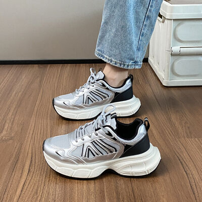 Lace-Up Platform Athletic Shoes - Image 2