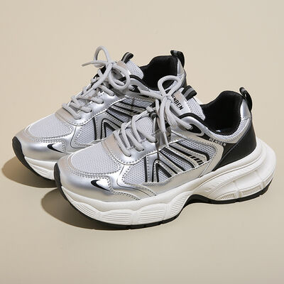 Lace-Up Platform Athletic Shoes - Image 5