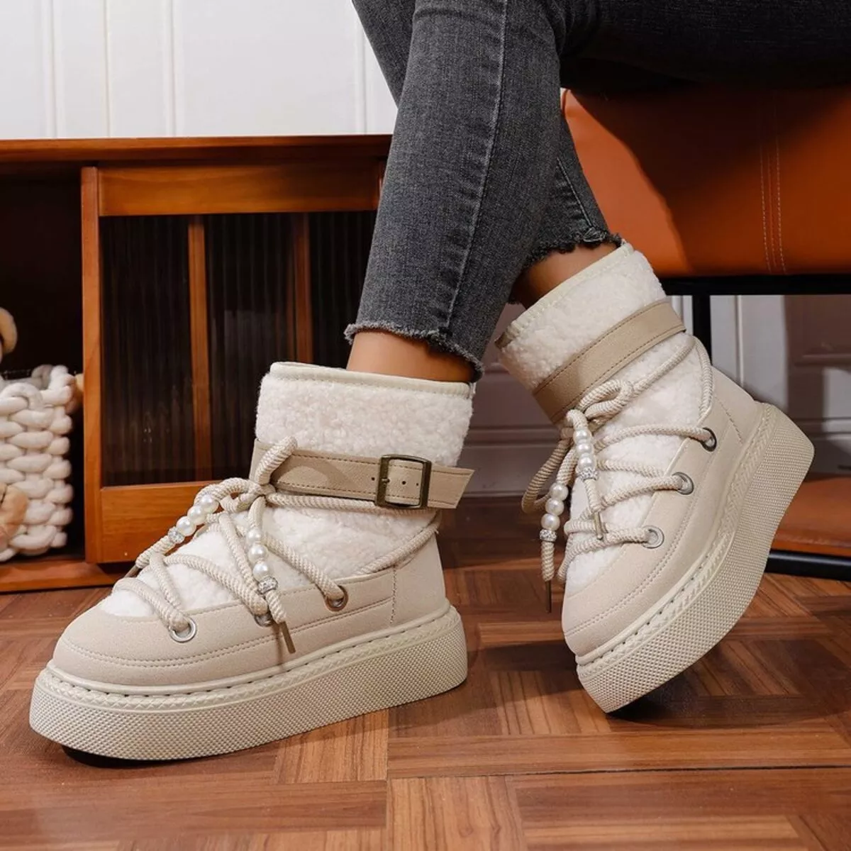 Lace Up Platform Boots - Image 13