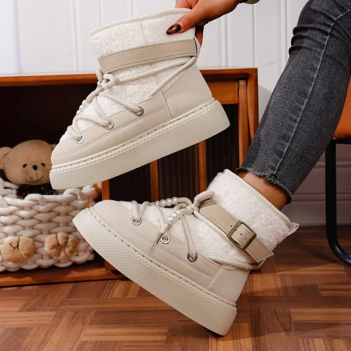 Lace Up Platform Boots - Image 9