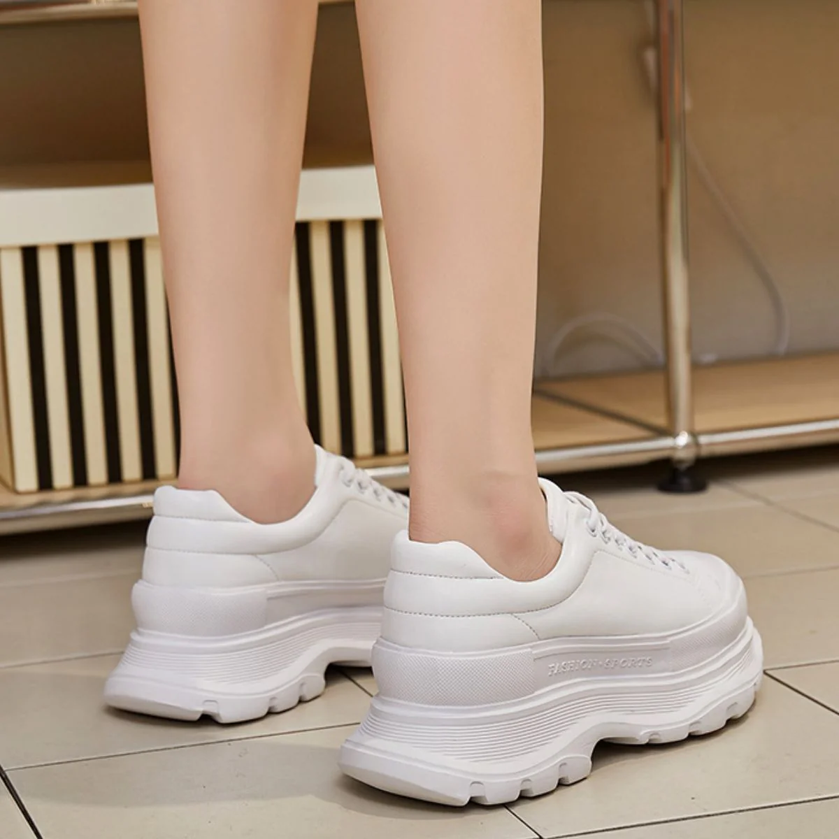 Lace Up Platform Sneakers - Image 3