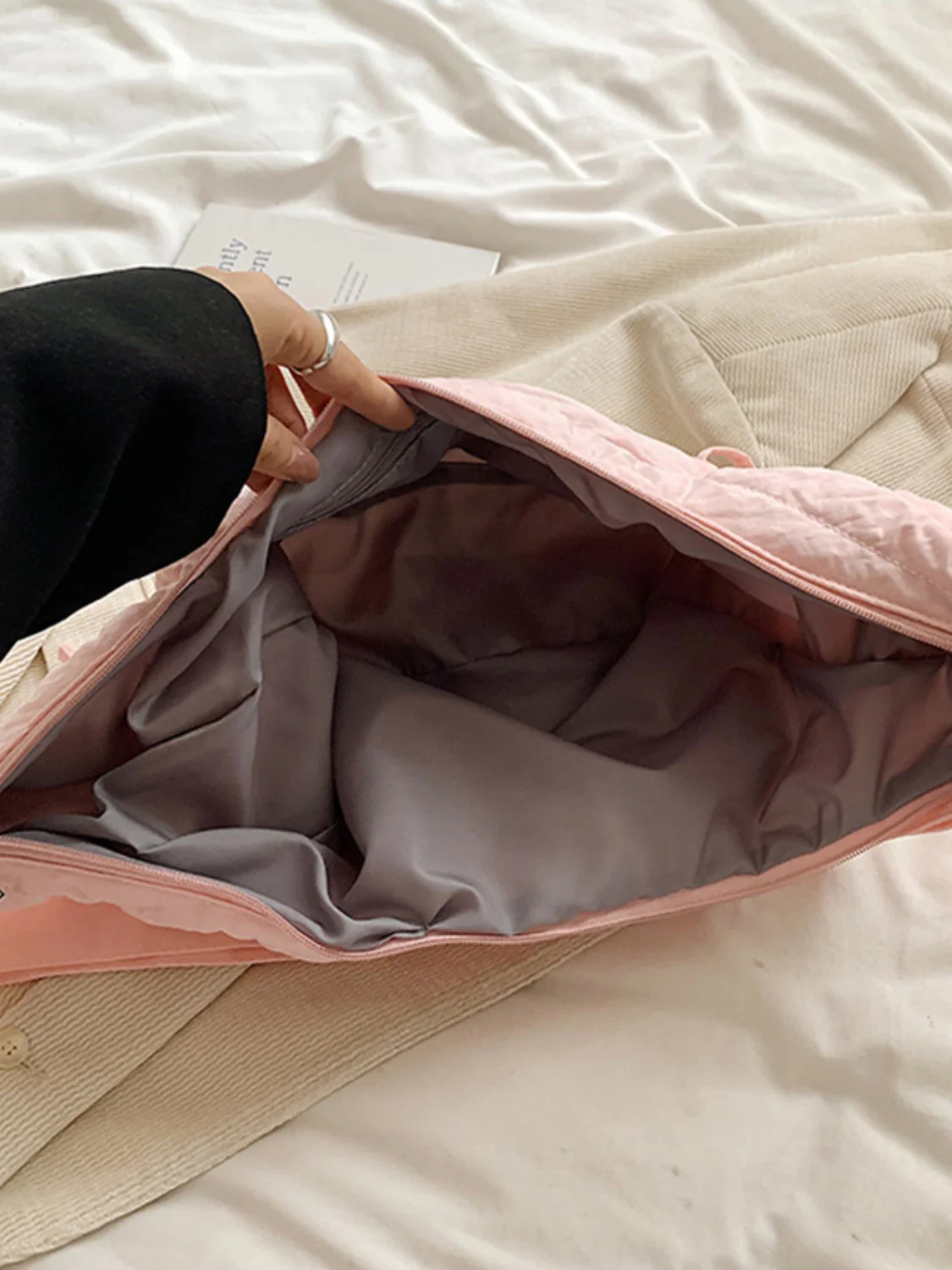 Lace-Up Polyester Crossbody Bag - Image 10