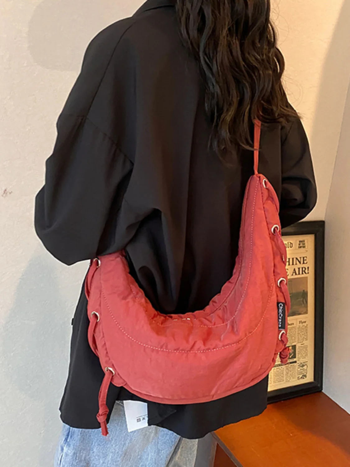 Lace-Up Polyester Crossbody Bag - Image 16