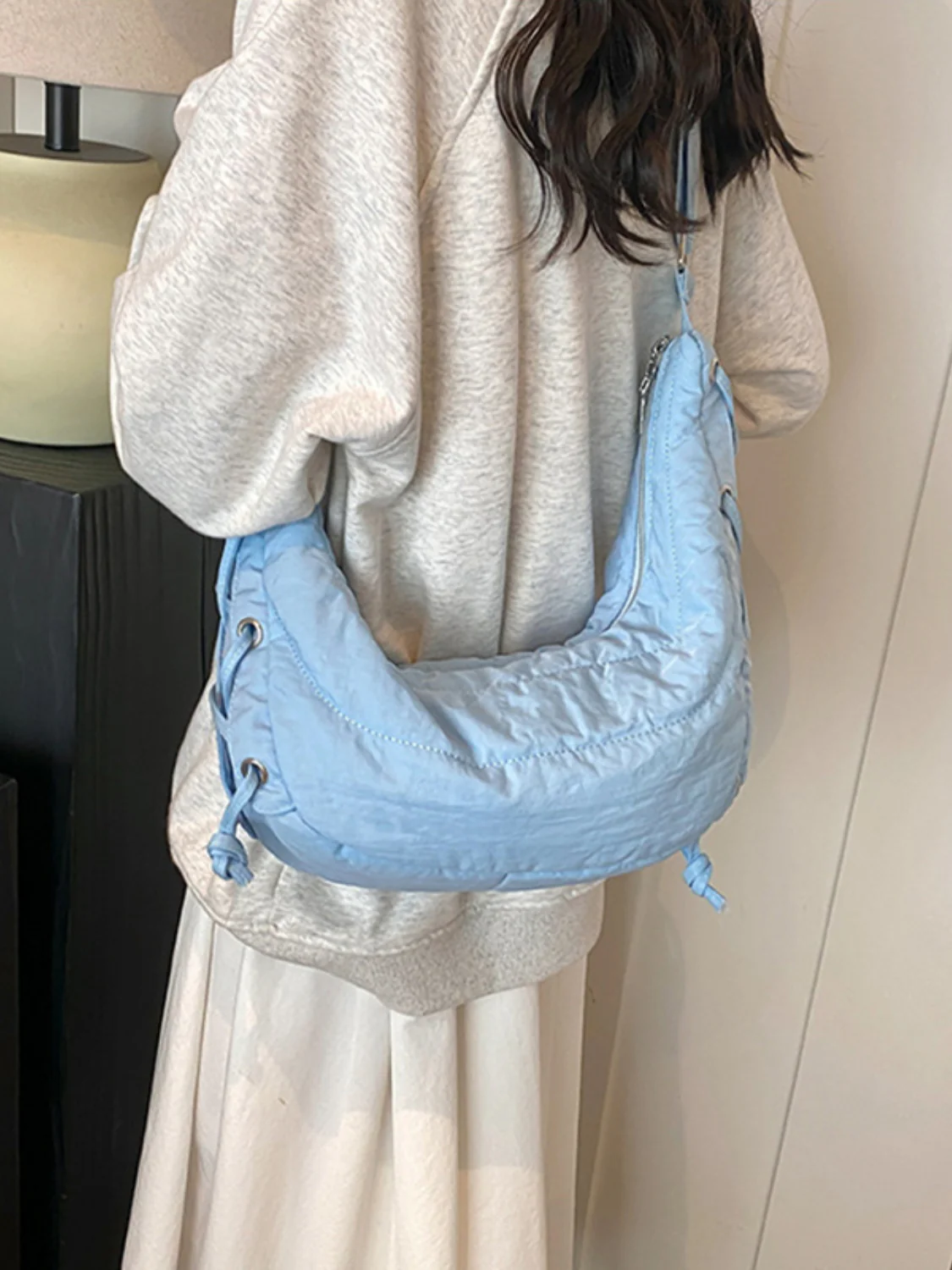 Lace-Up Polyester Crossbody Bag - Image 20