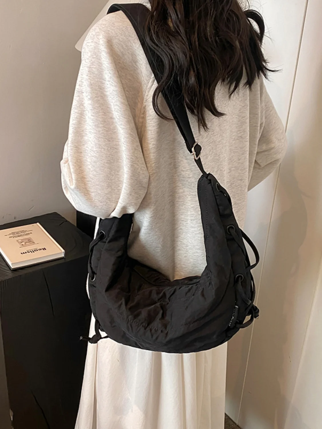 Lace-Up Polyester Crossbody Bag - Image 26