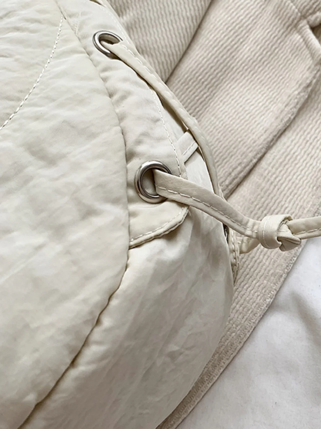 Lace-Up Polyester Crossbody Bag - Image 5