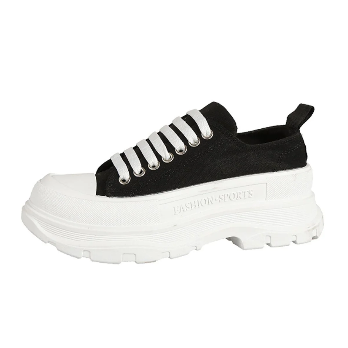 Lace Up Round Toe Platform Sneakers - Image 6