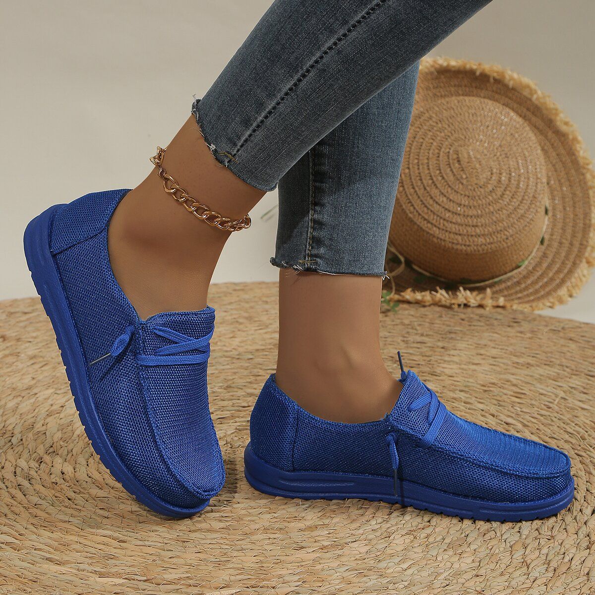 Lace Up Round Toe Slip-Ons - Image 3