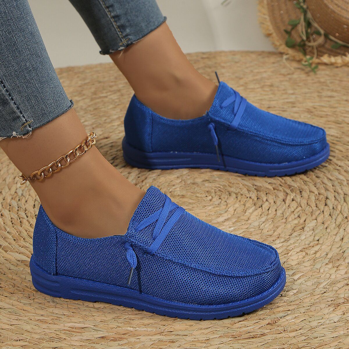 Lace Up Round Toe Slip-Ons - Image 4