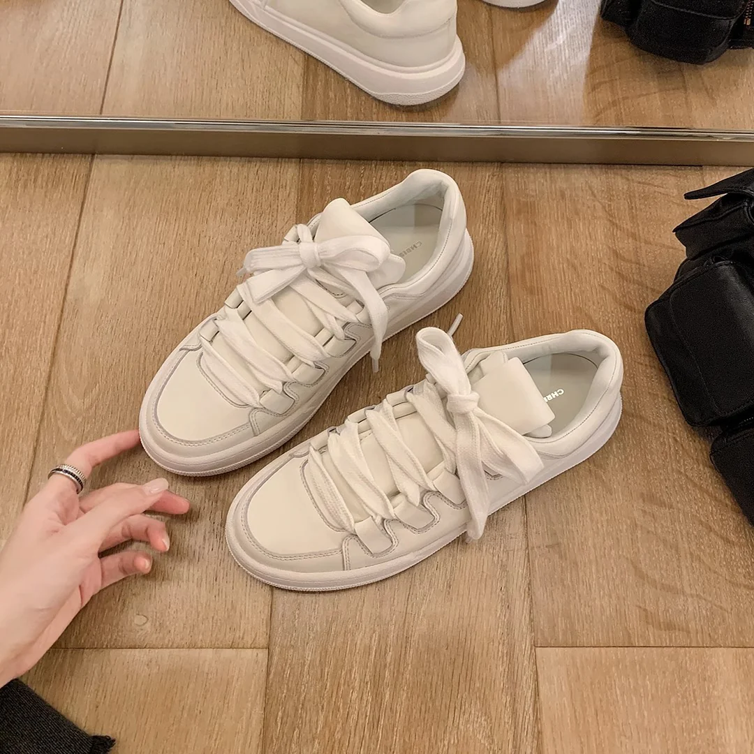 Lace Up Round Toe Sneakers - Image 2