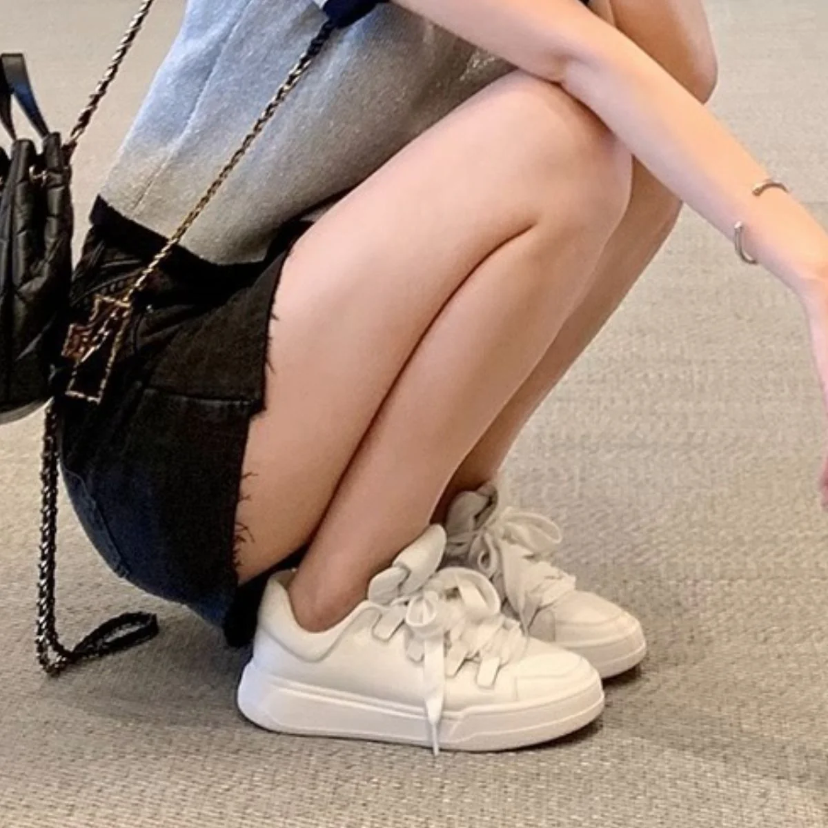 Lace Up Round Toe Sneakers - Image 4