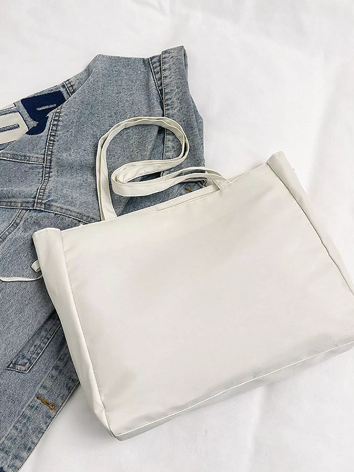 Lace-Up Trim Clear Panel Shoulder Bag - Image 20