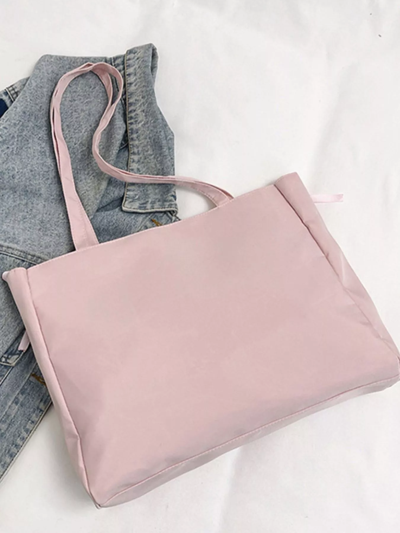 Lace-Up Trim Clear Panel Shoulder Bag - Image 9