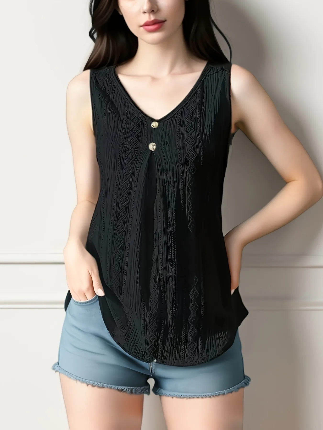 Lace V-Neck Tank - Image 2