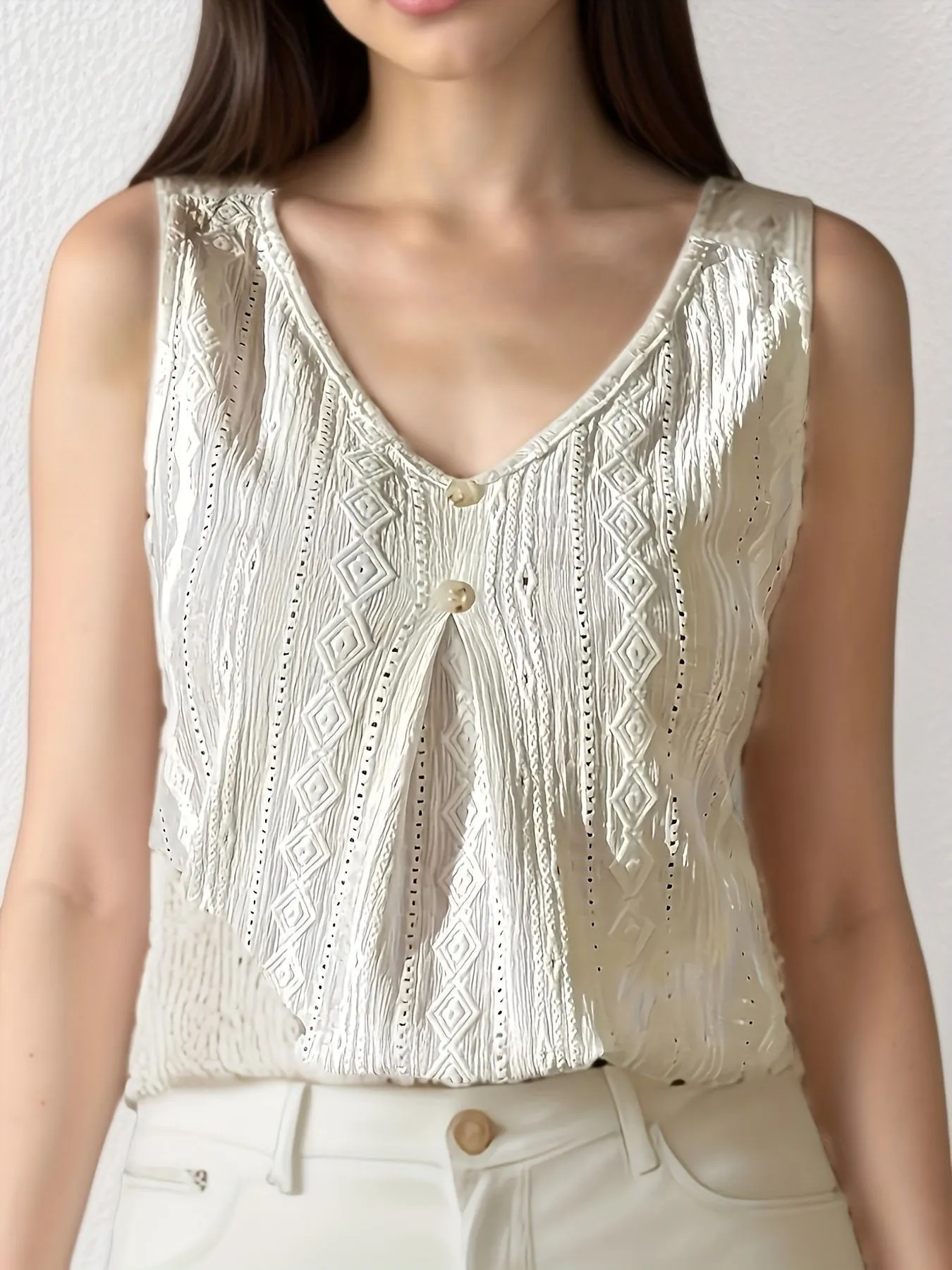 Lace V-Neck Tank - Image 7