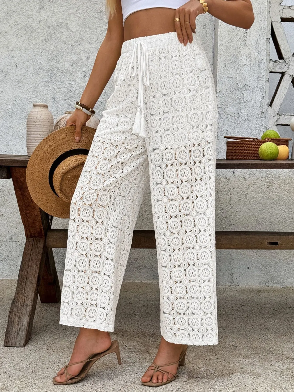 Lace Wide Leg Pants - Image 2