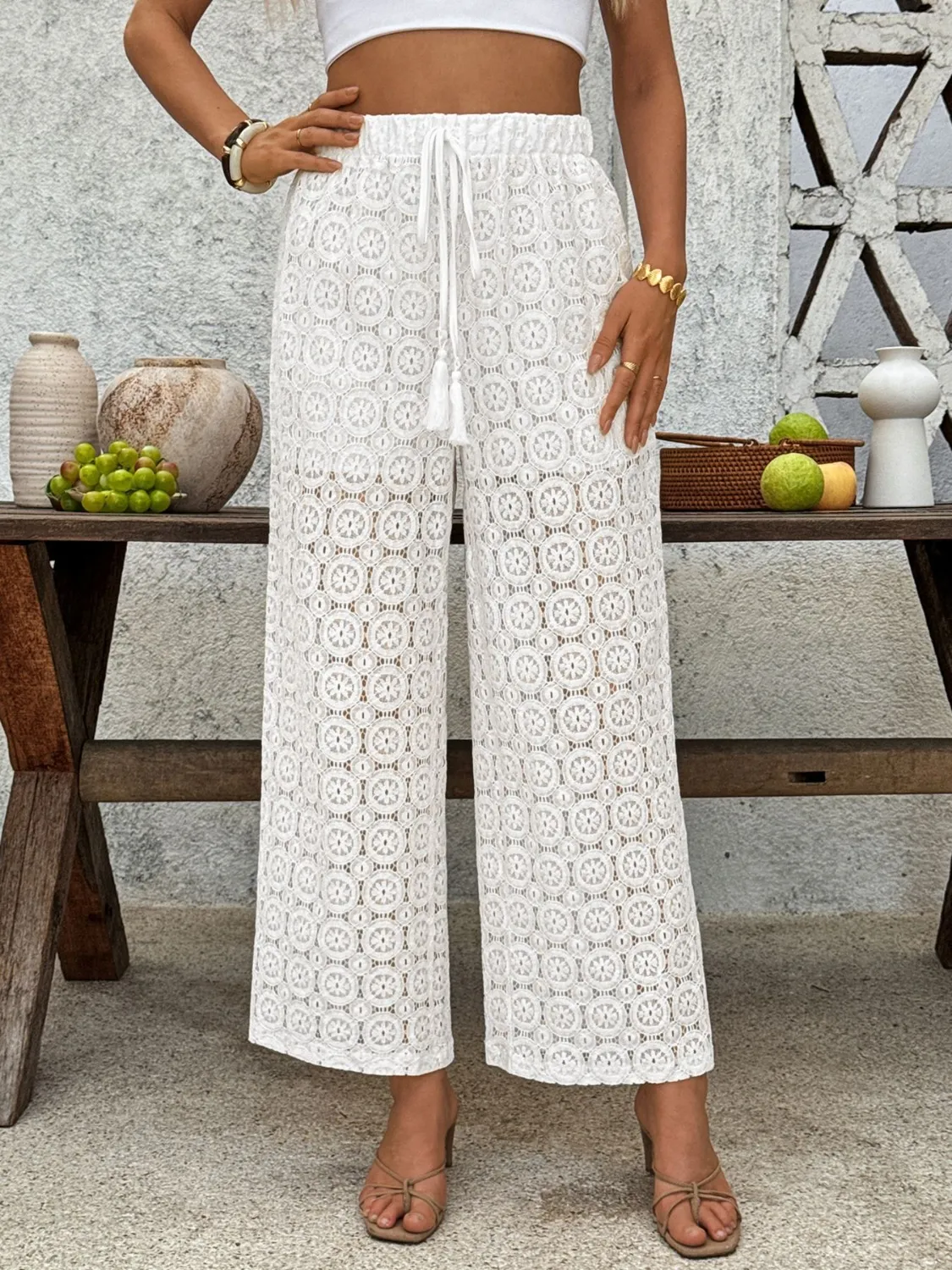Lace Wide Leg Pants - Image 3