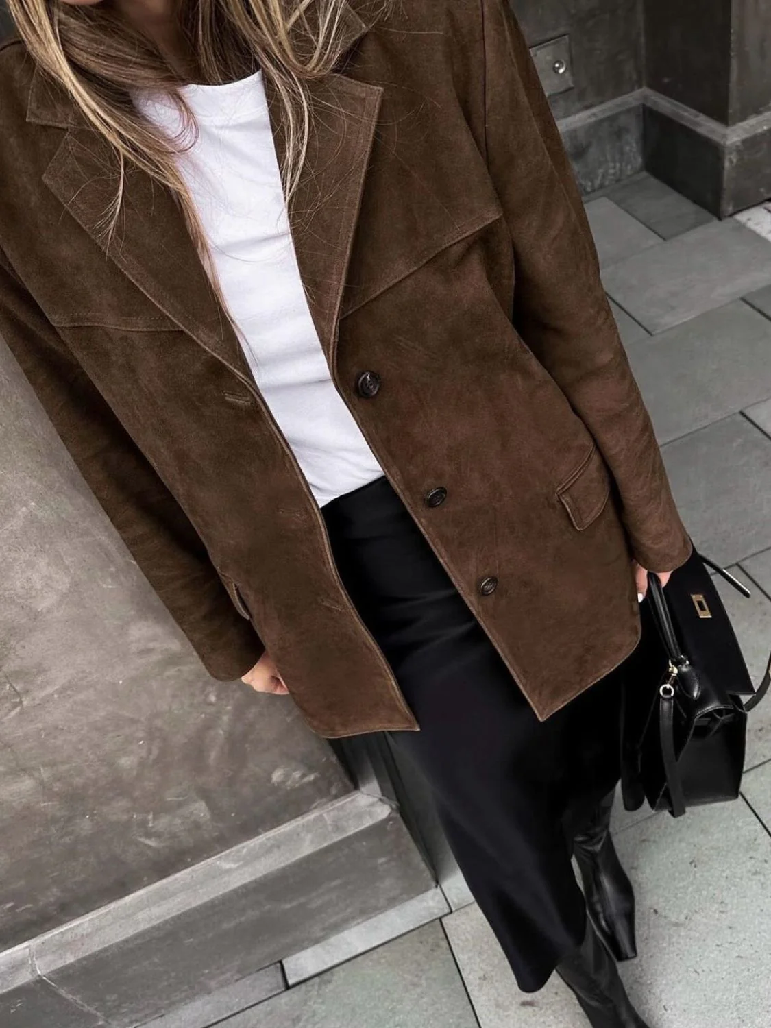 Lapel Collar Button Up Jacket - Image 2