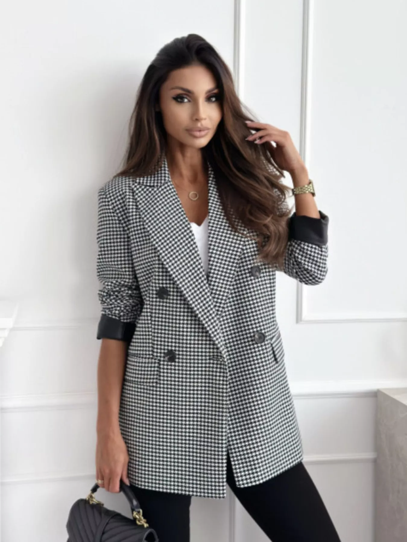 Lapel Collar Long Sleeve Blazer - Image 12