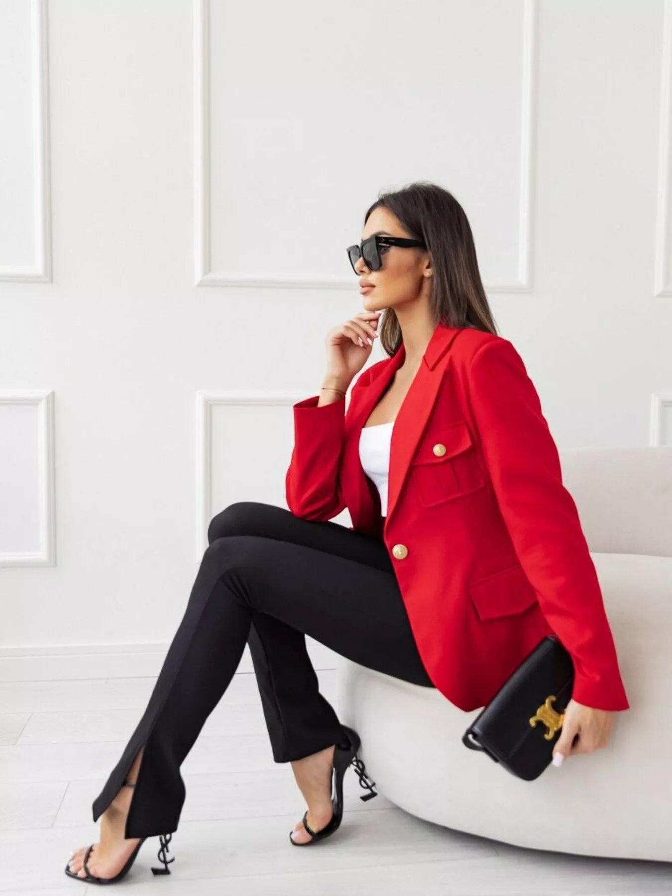 Lapel Collar One Button Blazer - Image 17