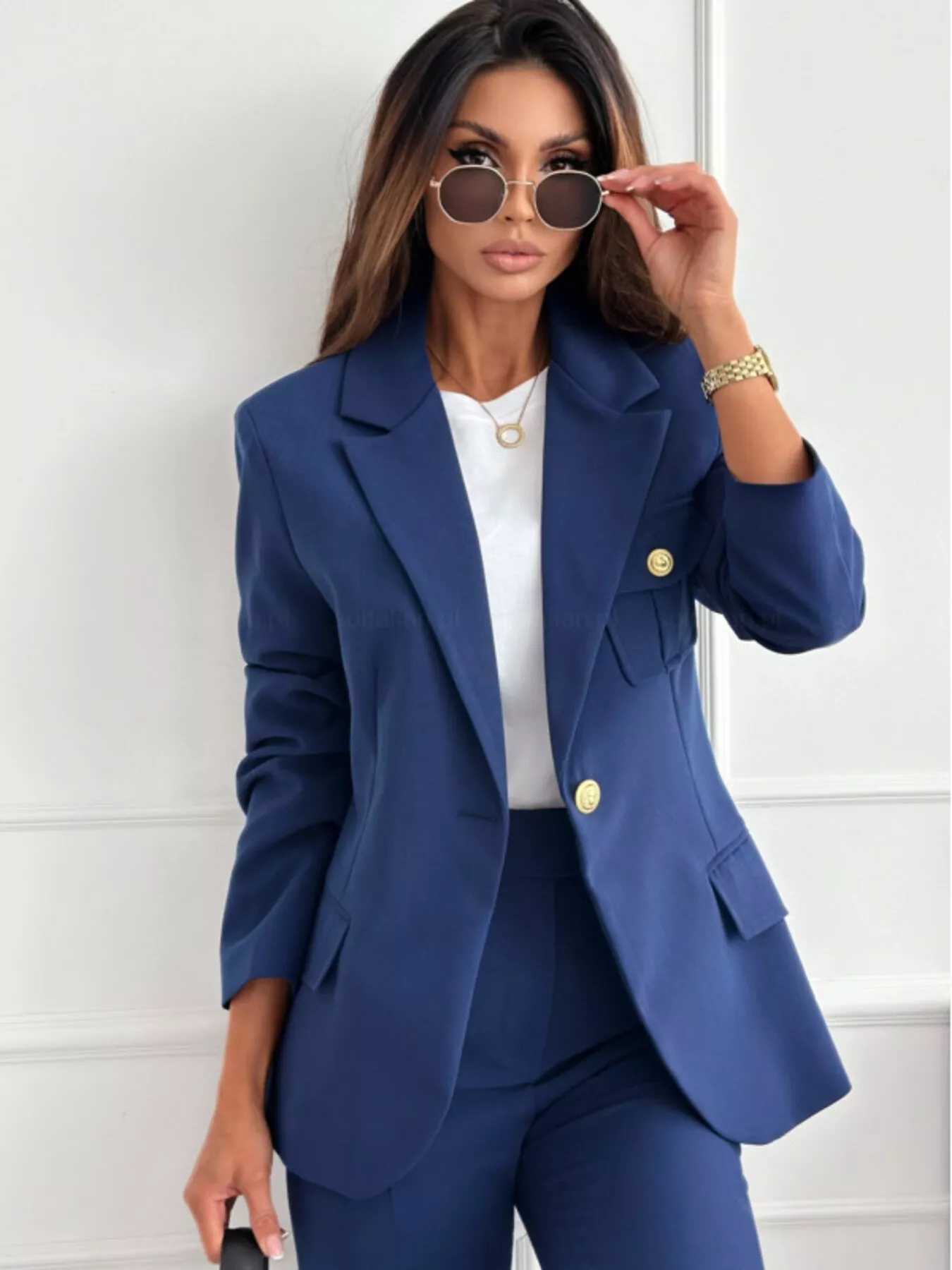 Lapel Collar One Button Blazer - Image 4