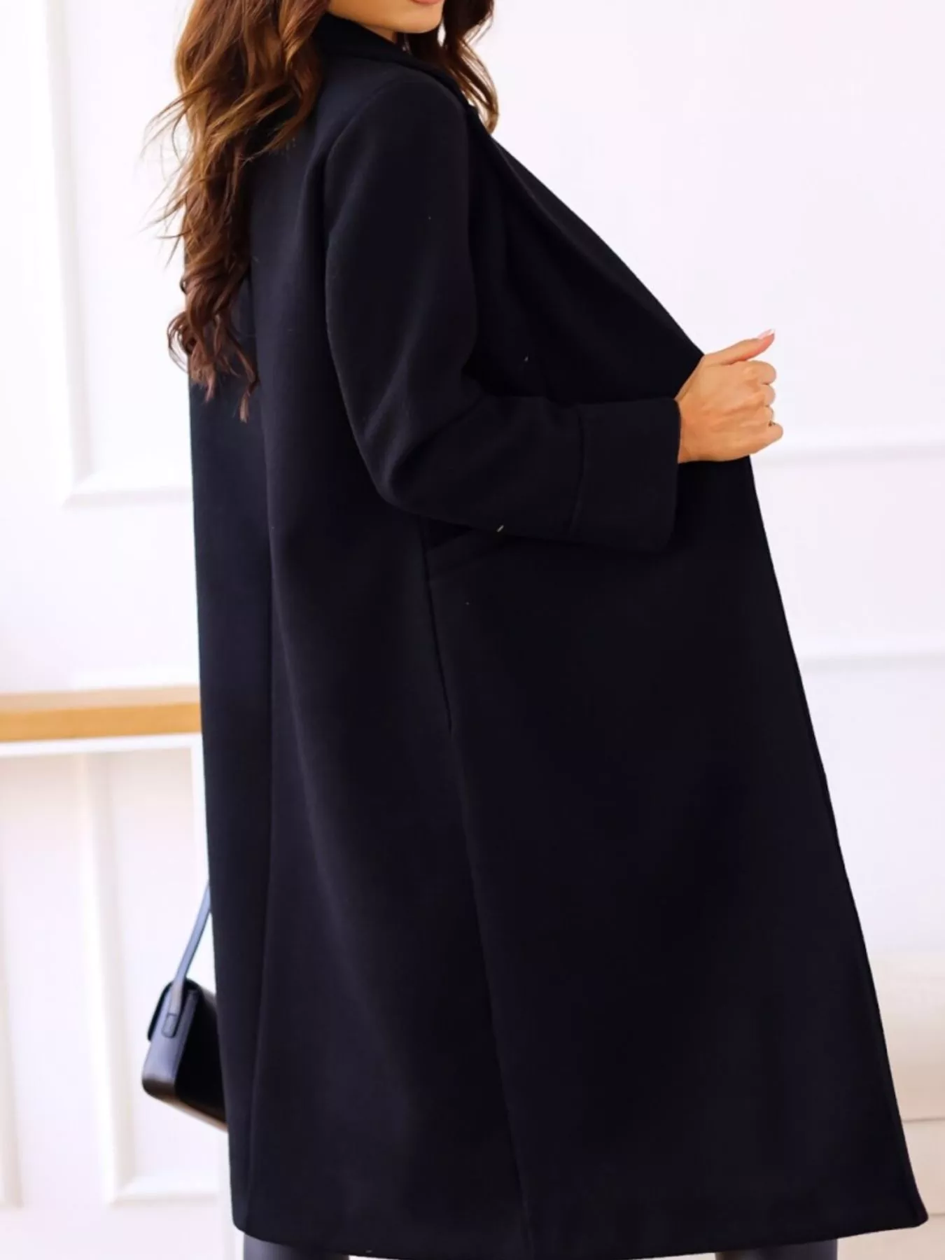 Lapel Collar Wool Blend Overcoat - Image 18