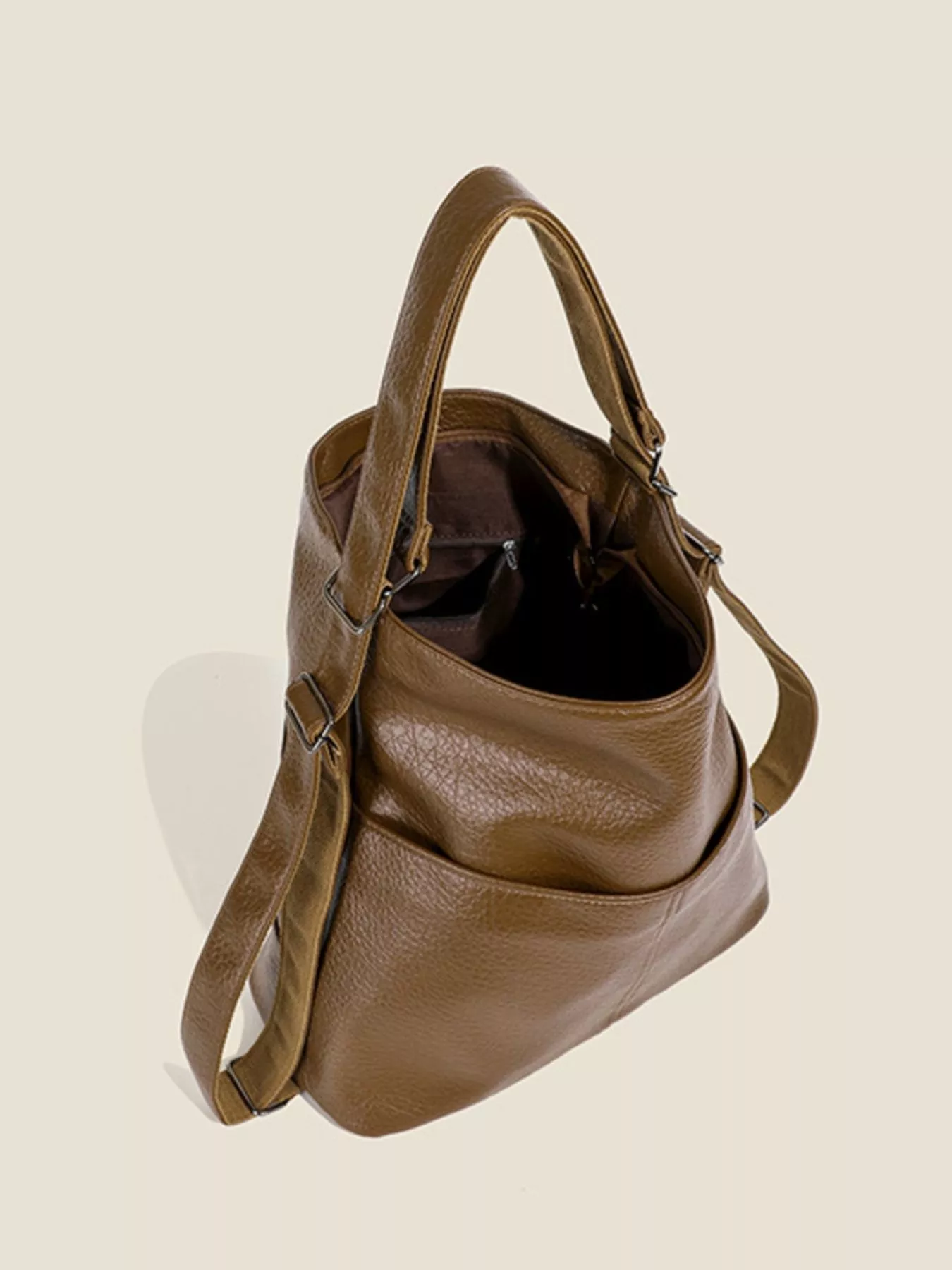 Leather Convertible Shoulder Bag - Image 10