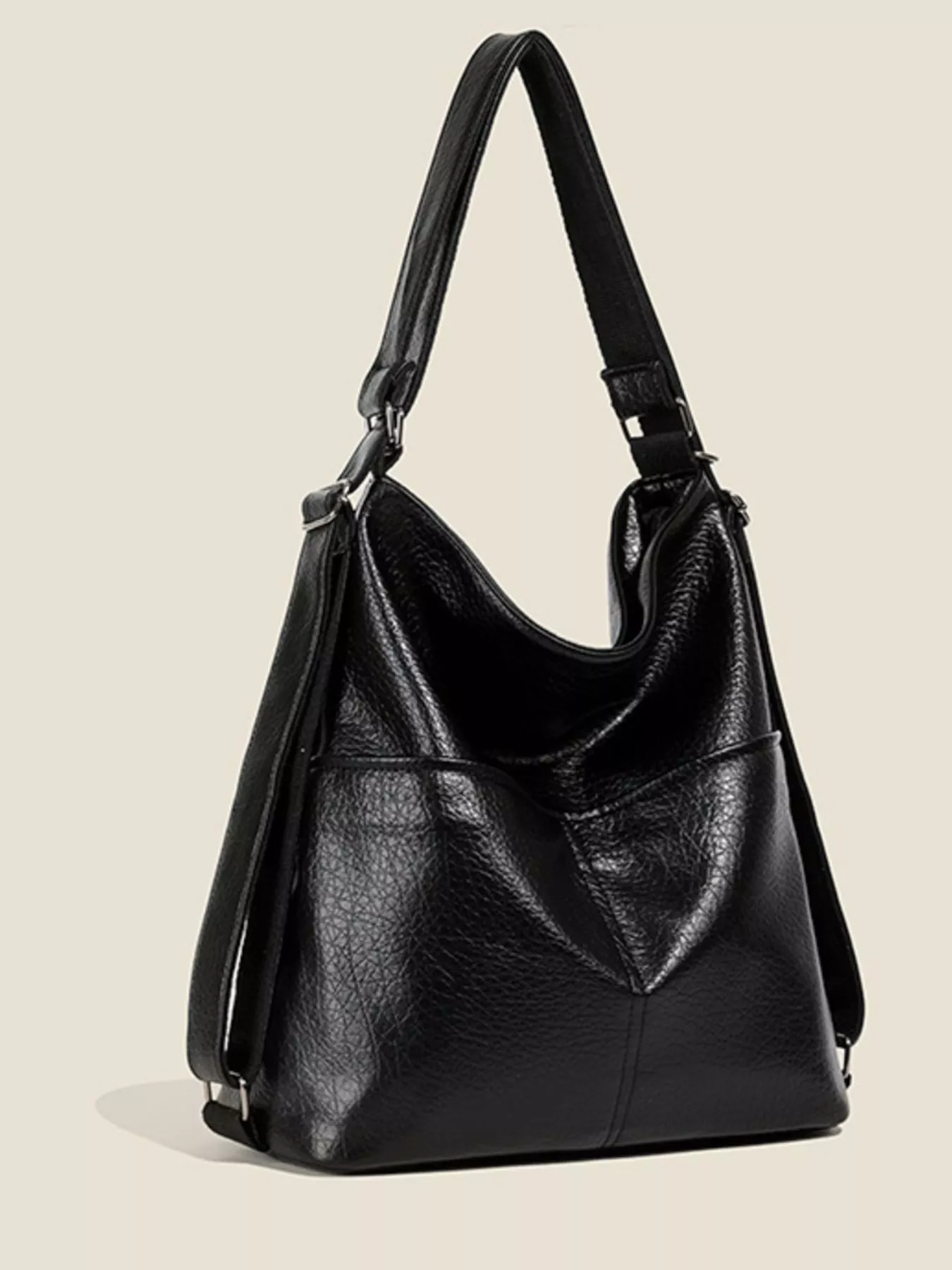 Leather Convertible Shoulder Bag - Image 2