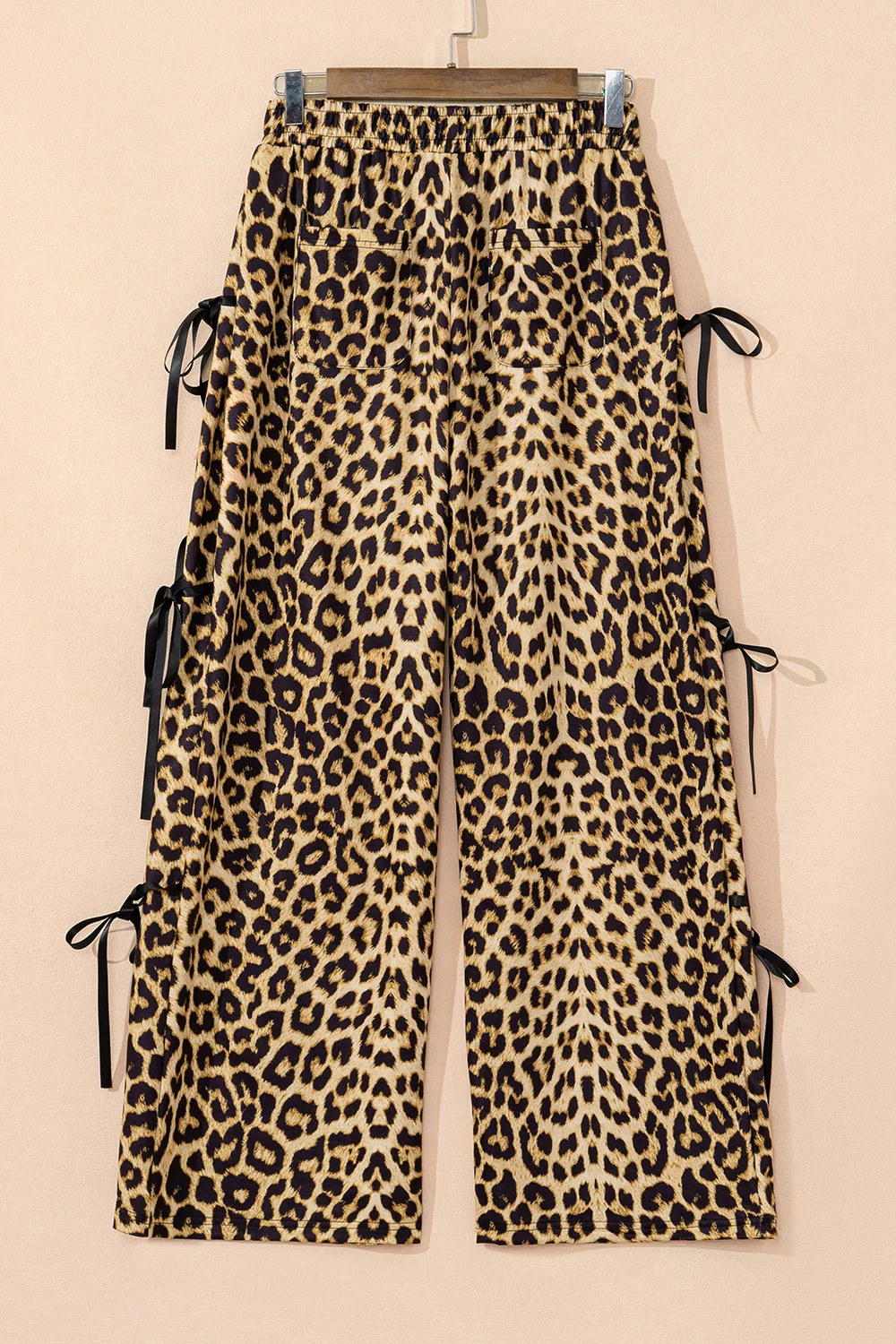 Leopard Bow Tie Elastic Waist Pants - Image 5