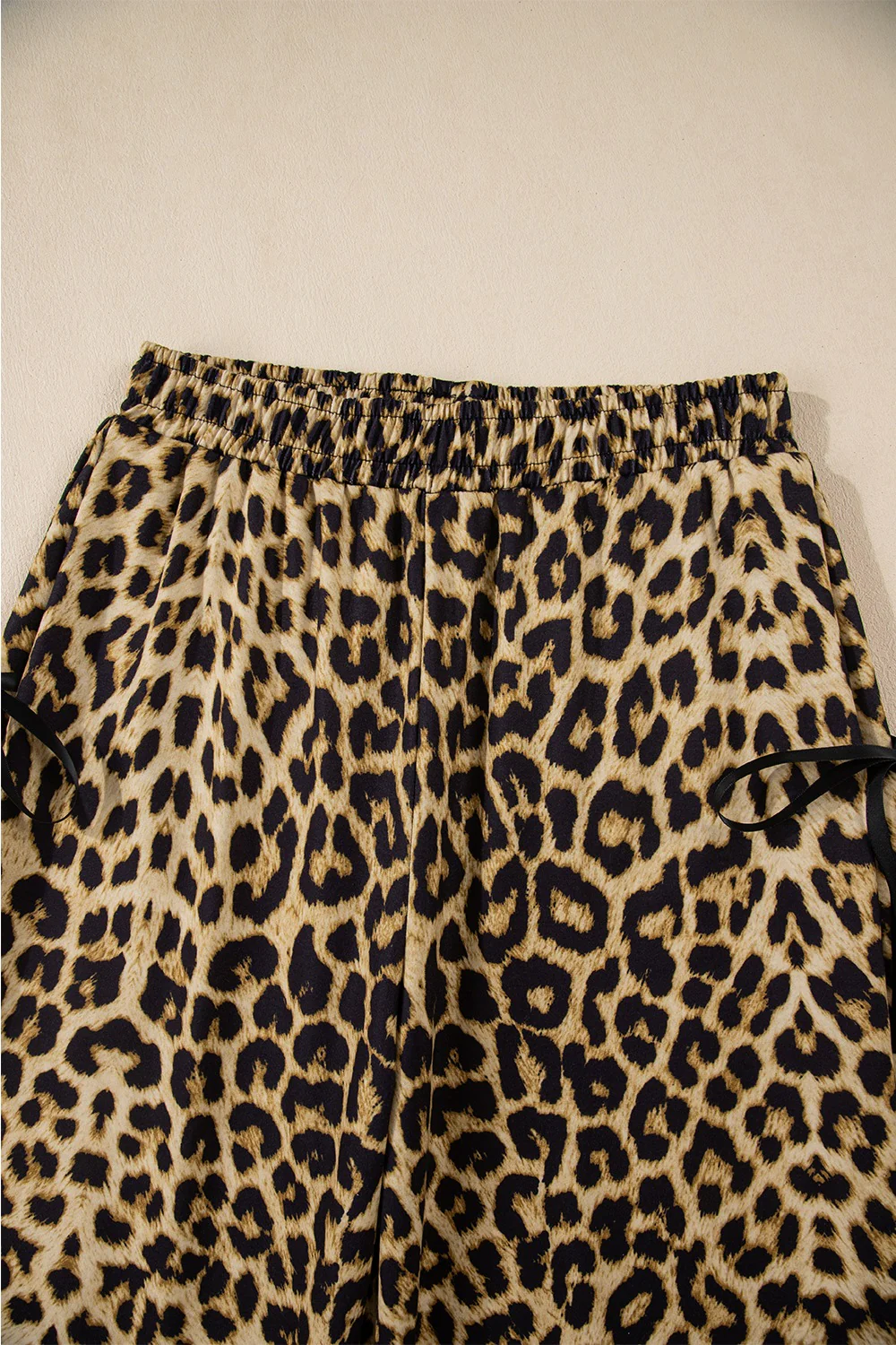 Leopard Bow Tie Elastic Waist Pants - Image 6