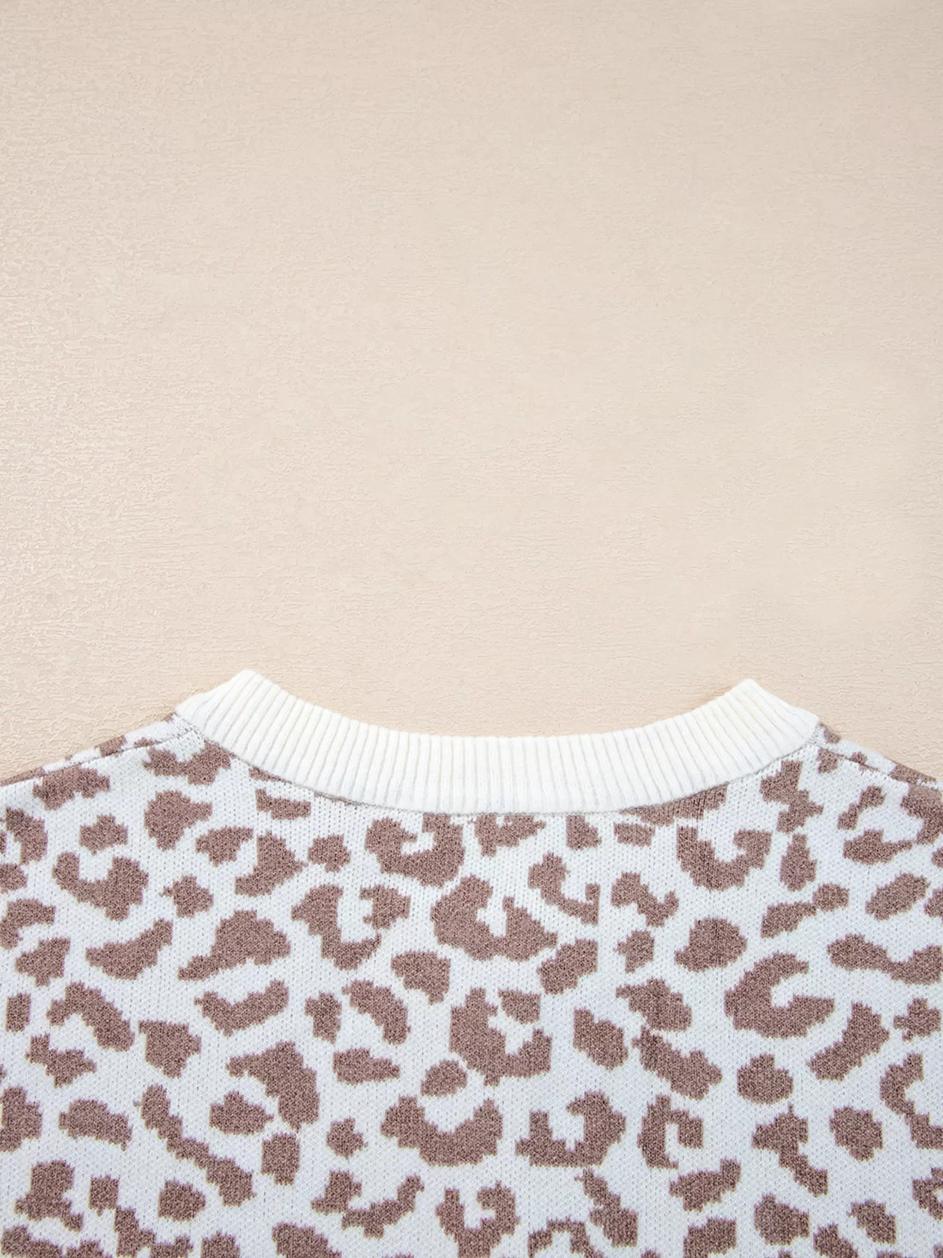 Leopard Drop Shoulder Chunky Knitted Cardigan - Image 18