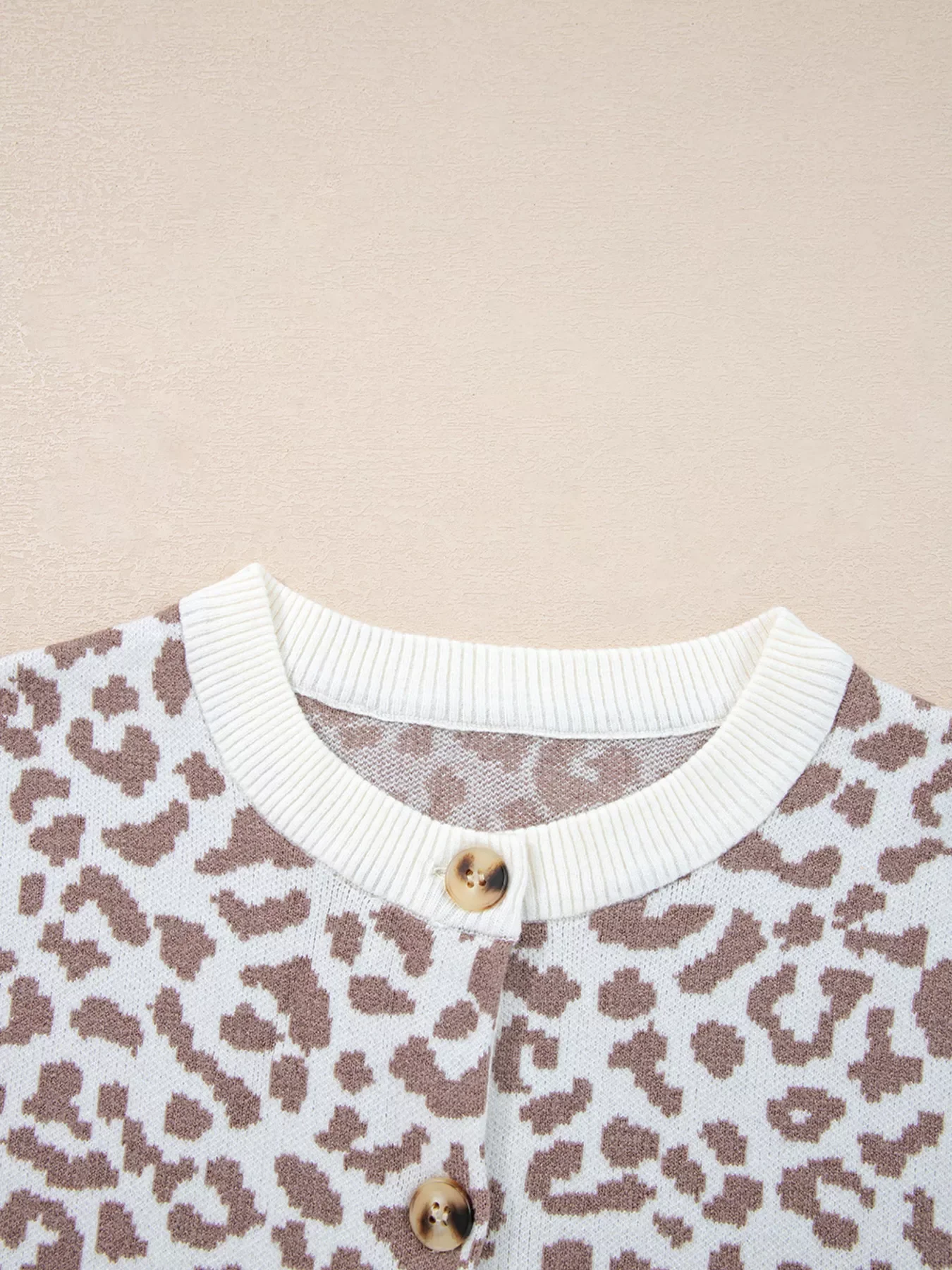 Leopard Drop Shoulder Chunky Knitted Cardigan - Image 19