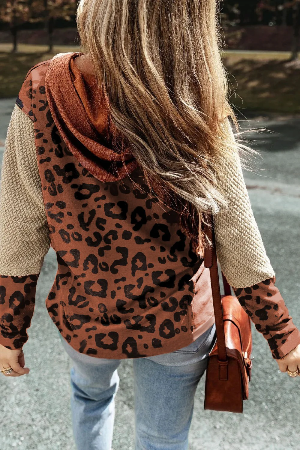 Leopard Dropped Shoulder Hoodie - Image 3