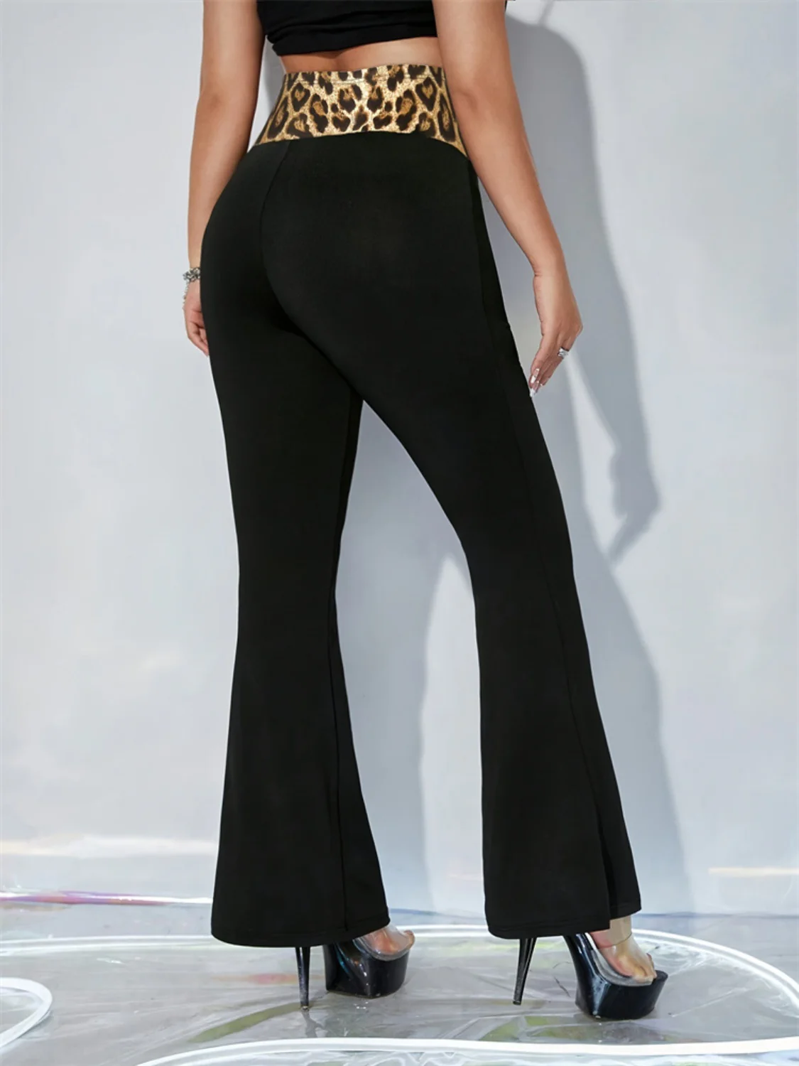 Leopard High Waist Flare Pants - Image 3