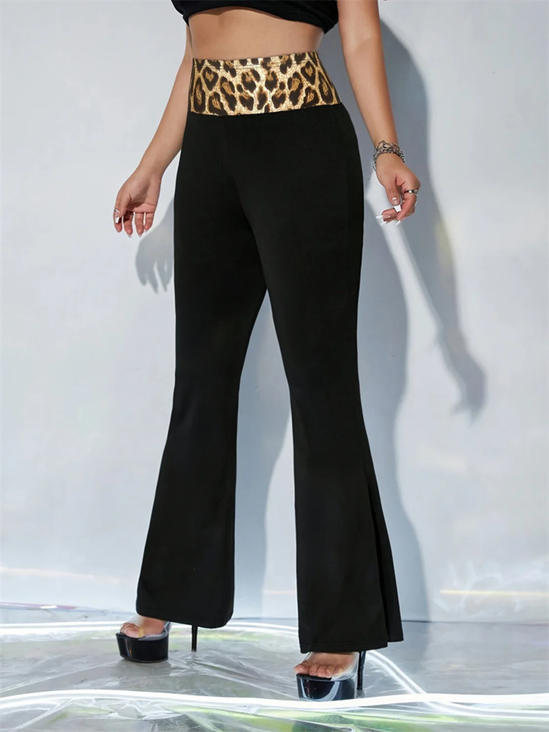 Leopard High Waist Flare Pants - Image 5