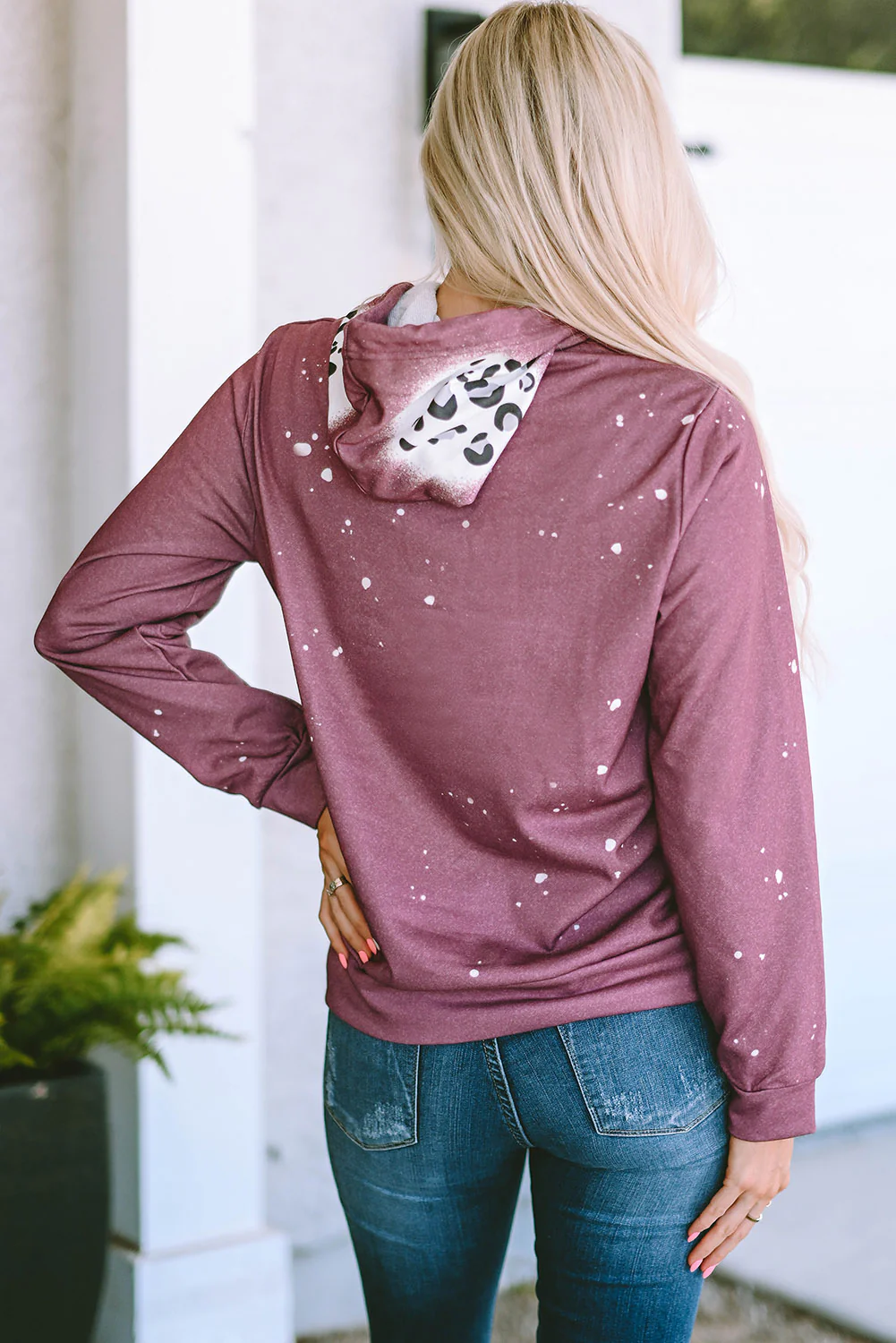 Leopard Long Sleeve Drawstring Hoodie - Image 2