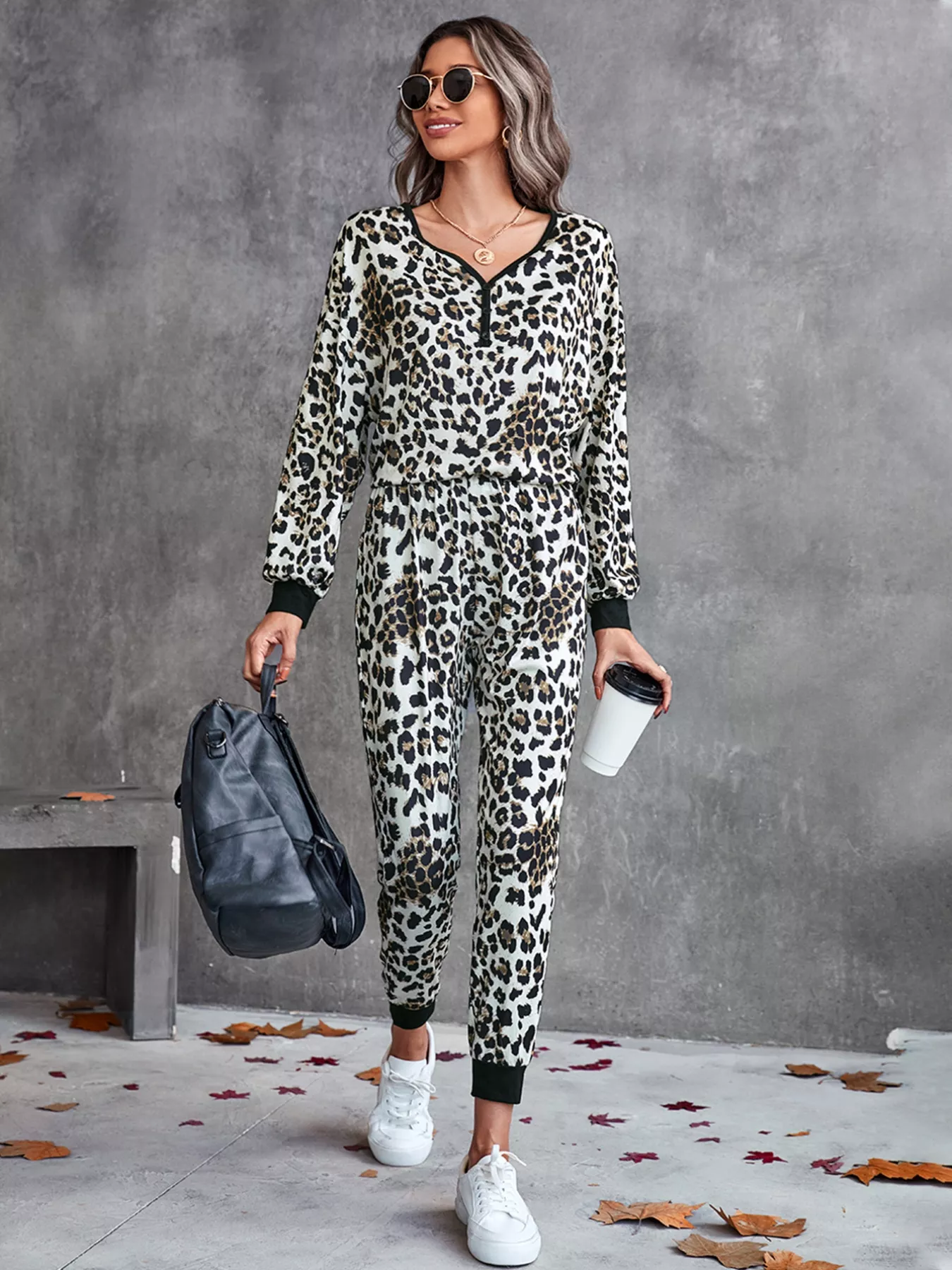 Leopard Long Sleeve Top and Pants Set - Image 4