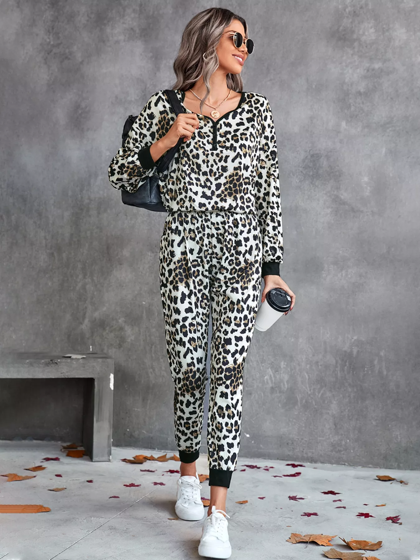 Leopard Long Sleeve Top and Pants Set - Image 5