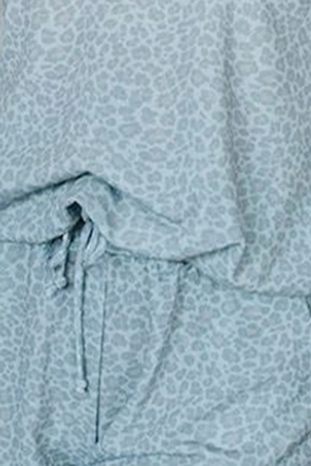 Leopard Notched Top and Drawstring Shorts Lounge Set - Image 3