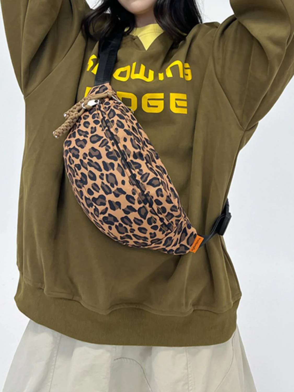 Leopard Nylon Crossbody Bag - Image 8