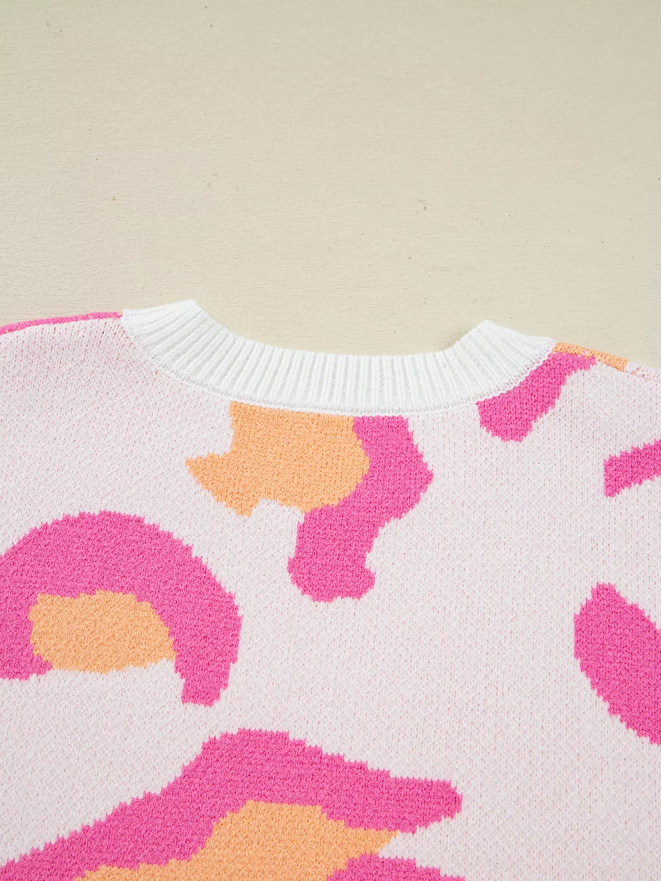 Leopard Print Drop Shoulder Baggy Sweater - Image 6