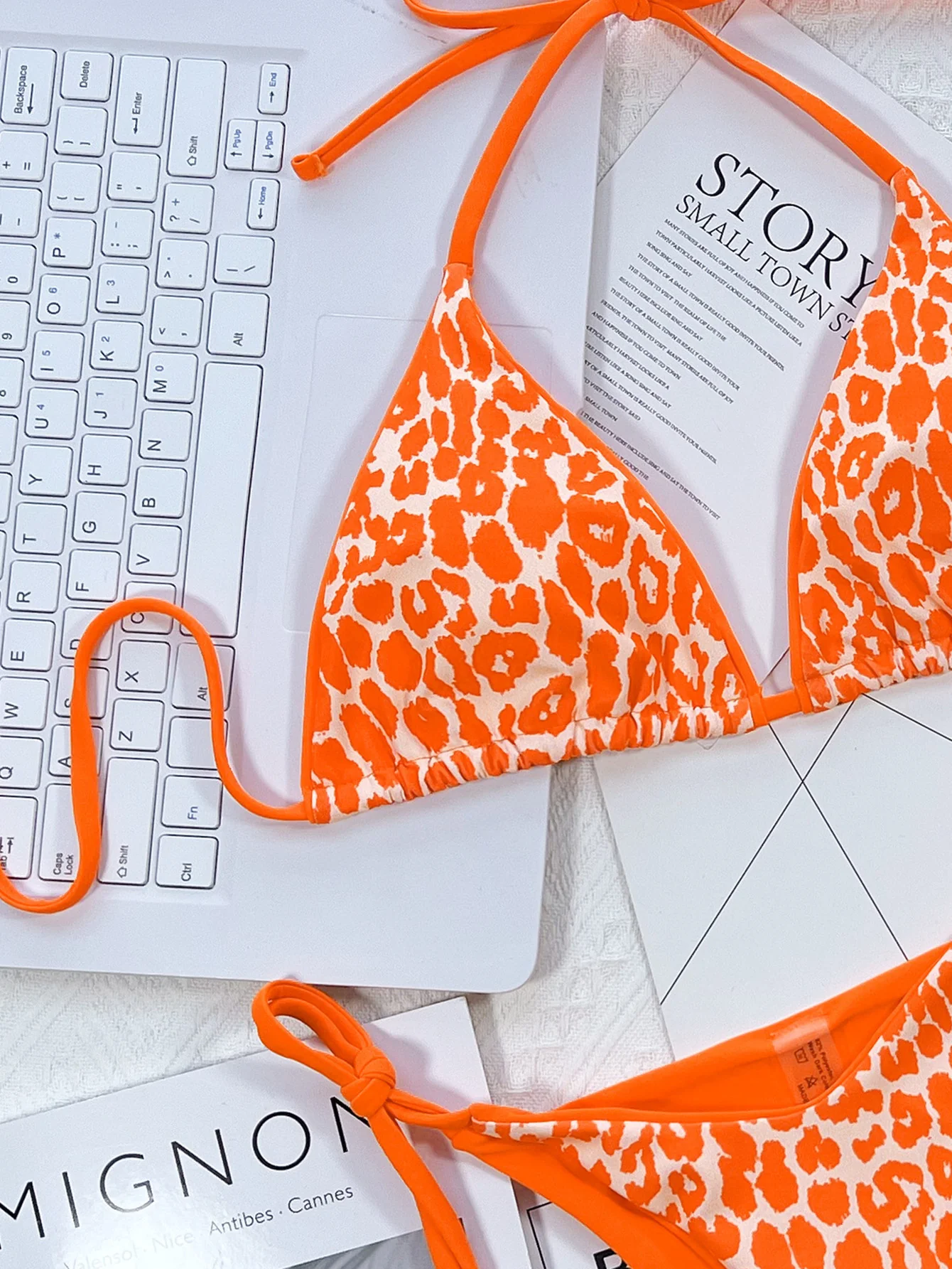 Leopard Print Halter Neck Tie Side Bikini Set - Image 17