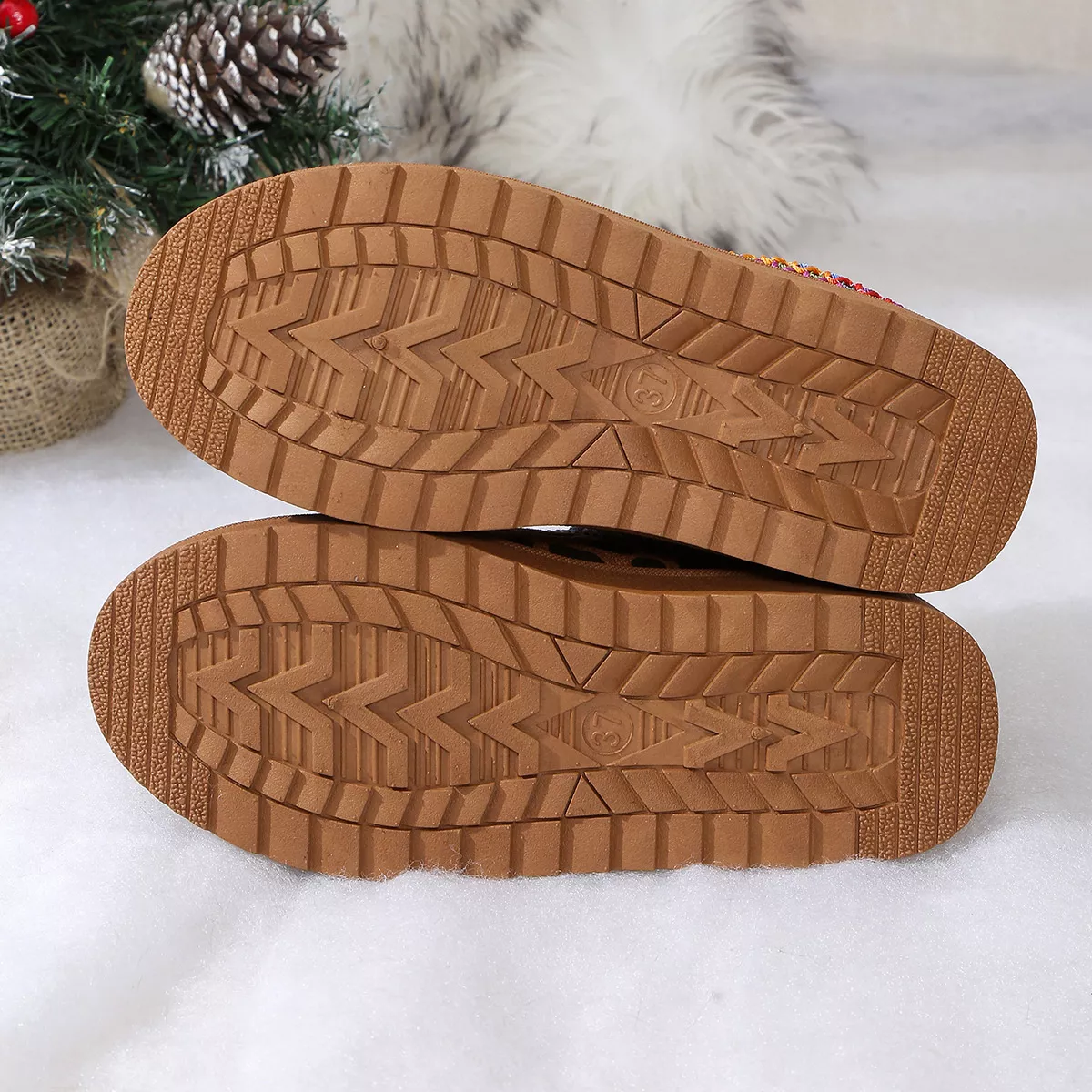 Leopard Print Plush Lined Warm Slip-Ons - Image 13