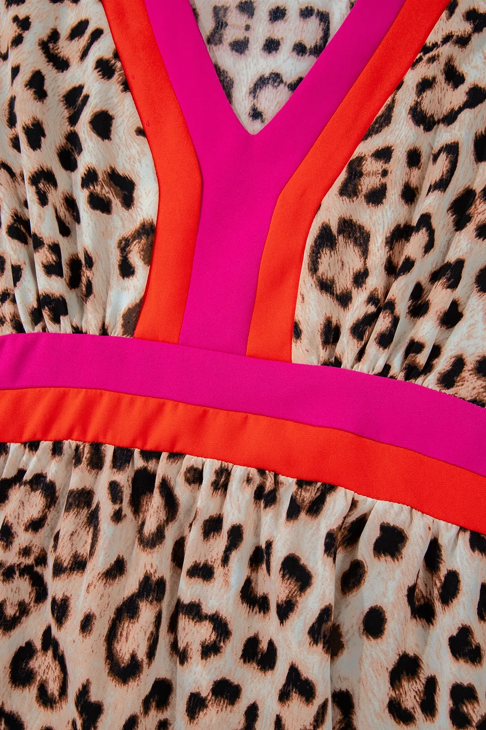 Leopard Print V-Neck Blouse with Contrast Trim - Image 10