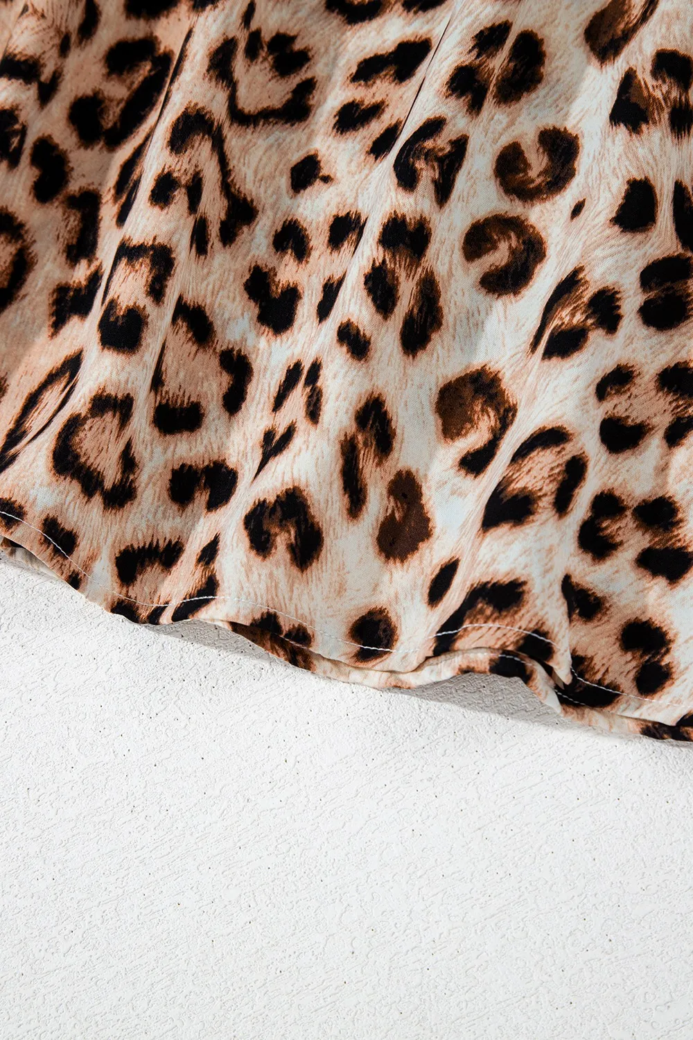 Leopard Print V-Neck Blouse with Contrast Trim - Image 12
