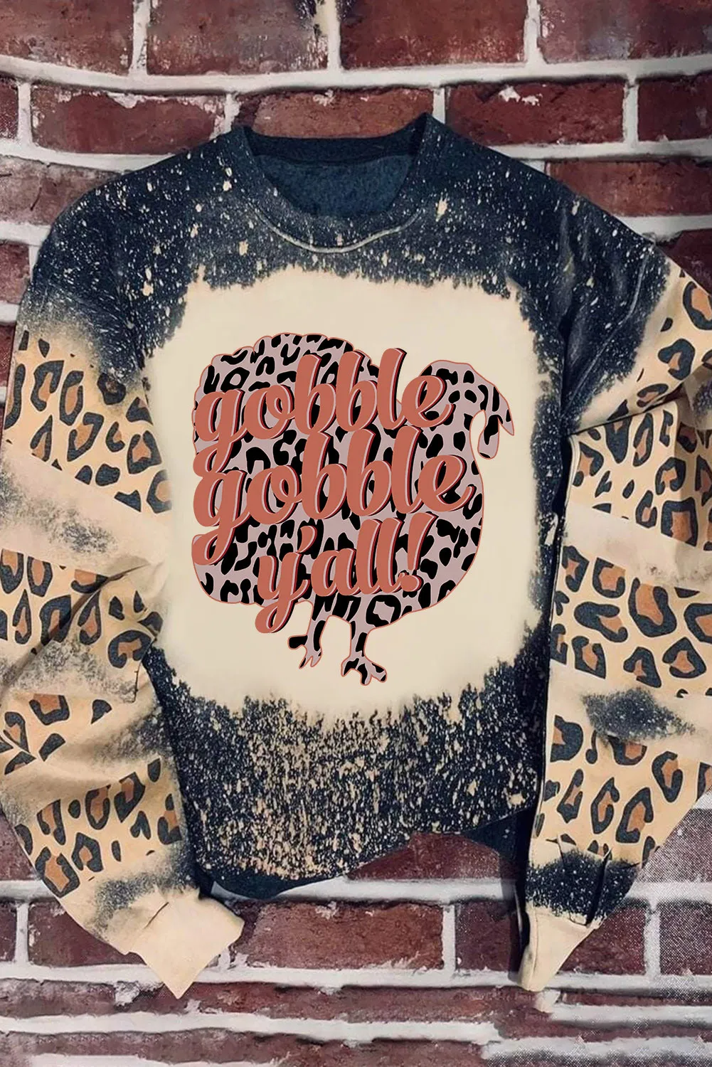 Leopard Round Neck Long Sleeve Sweatshirt - Image 3
