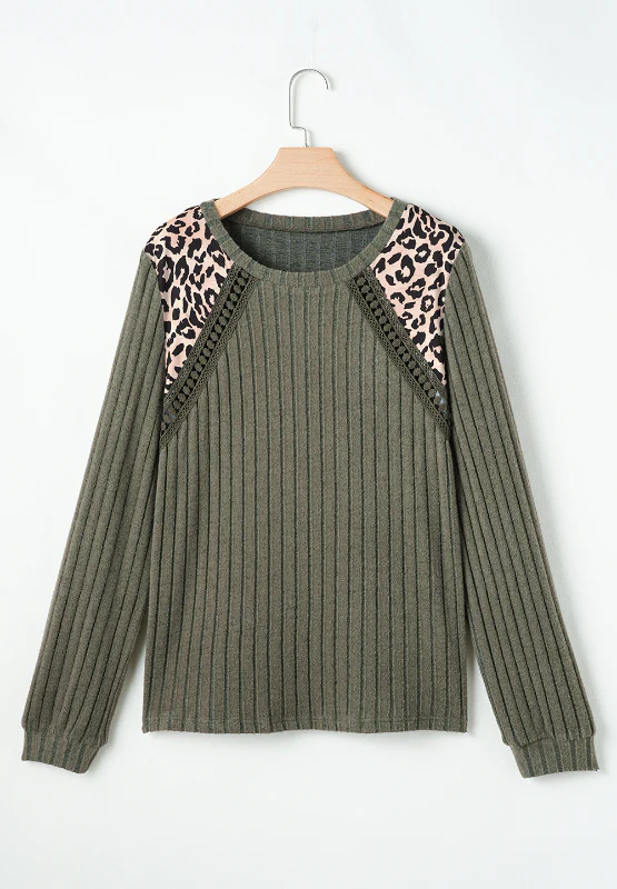 Leopard Round Neck Long Sleeve T-Shirt - Image 6