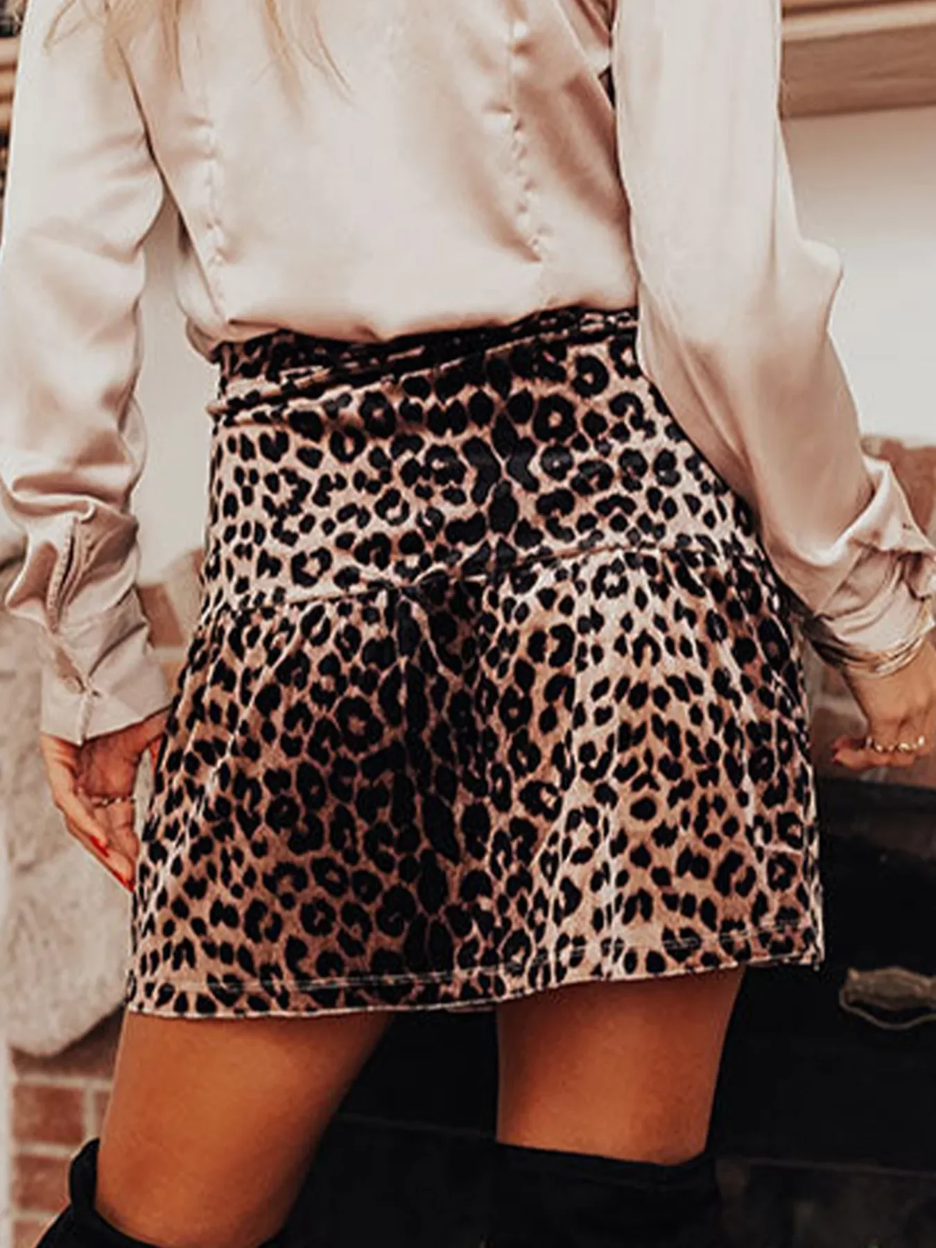 Leopard Tiered Mini Skirt - Image 2